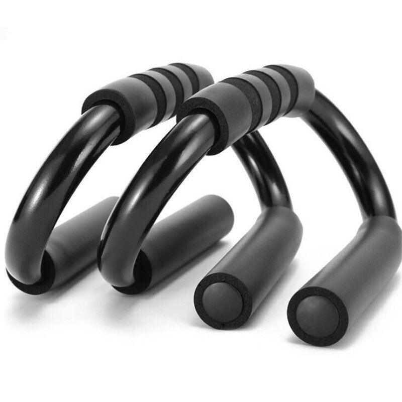 Barra de realce para Fitness, soportes para flexiones para culturismo, entrenamiento de músculos del pecho, gimnasio en casa, equipo de ejercicio de agarre, 2 uds.: Black S
