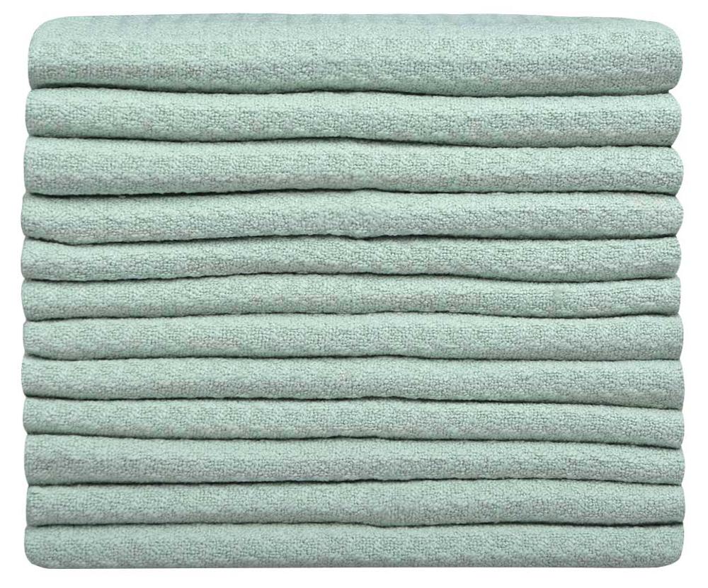SINLAND Micro Fiber Waffle Weave Towel Microfiber Kitchen Cleaning Cloths Dish Drying Towels Hand Towels 3 Pcs 16inX24in White: light green / 3pcs