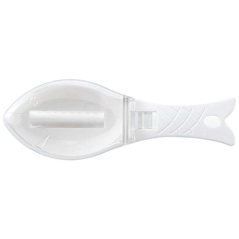 1 brosse en plastique pour écailles de pêche, coupe-poisson intégré, raclage rapide de la peau de poisson, couteau de nettoyage, détartreur grattoir: Wlite