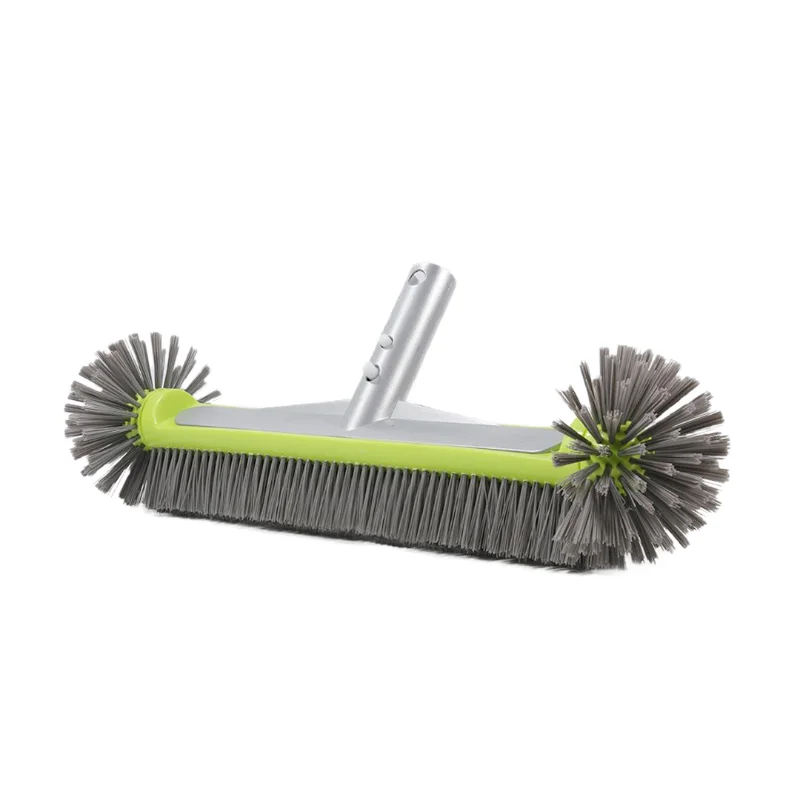 17.5" Heavy Duty Aluminum Pool Brush Head With 7 Rows Nylon Bristles For Pool Wall Steps Corner Cleaning: Default Title