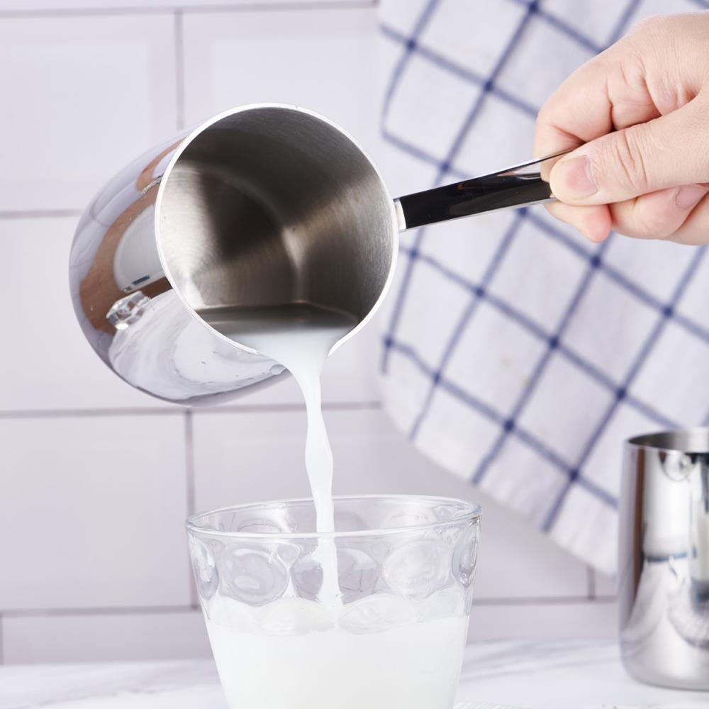 Cafetera calentador de leche Mini derretir mantequilla olla con caño 18/10 acero inoxidable de tres capas (12 onzas/370 ml)
