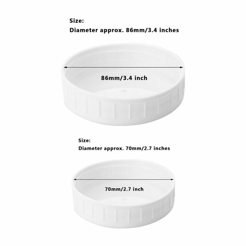 Tapas de almacenamiento de plástico para 20 piezas, tapas acanaladas para botella de tarro de masón de boca Regular estándar de 70mm/86mm
