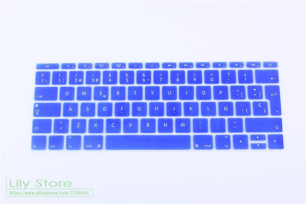 Silicone Keyboard Cover for MacBook 12" A1534 & MacBook Pro 13" A1708 - Ultra-thin Dustproof & Waterproof Skin: Blue