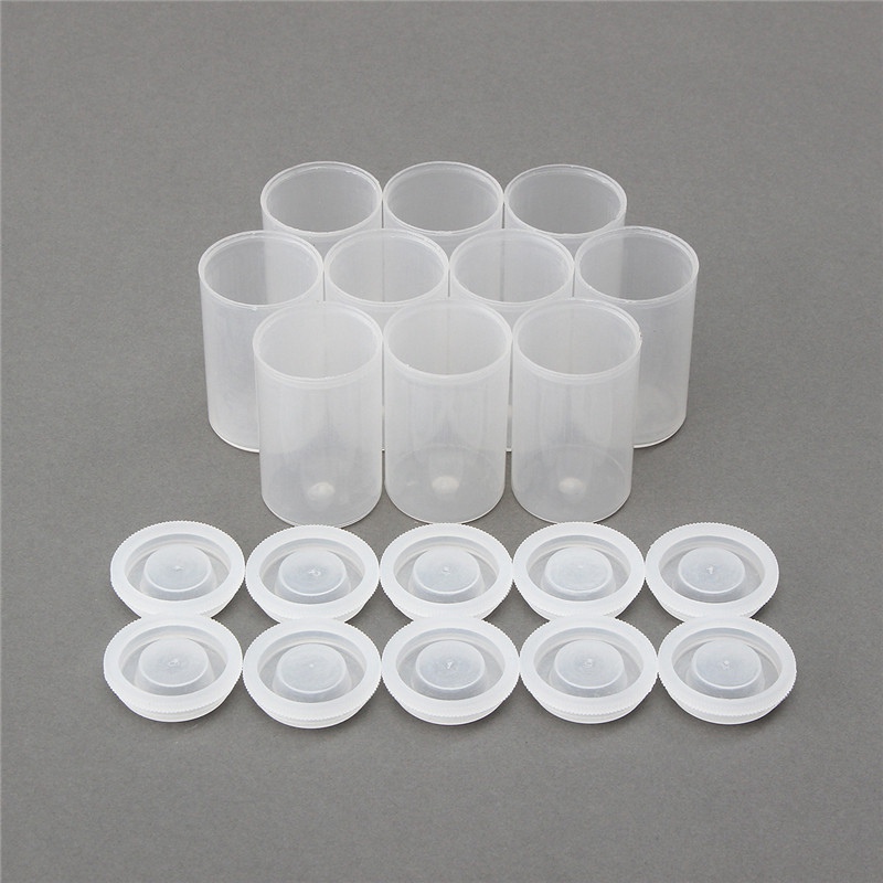 10 stk praktisk tom flaske 35mm filmbokser beholderbeholdere akvarellmaling pigmentboks plastpalett diy håndverk: Gjennomsiktig