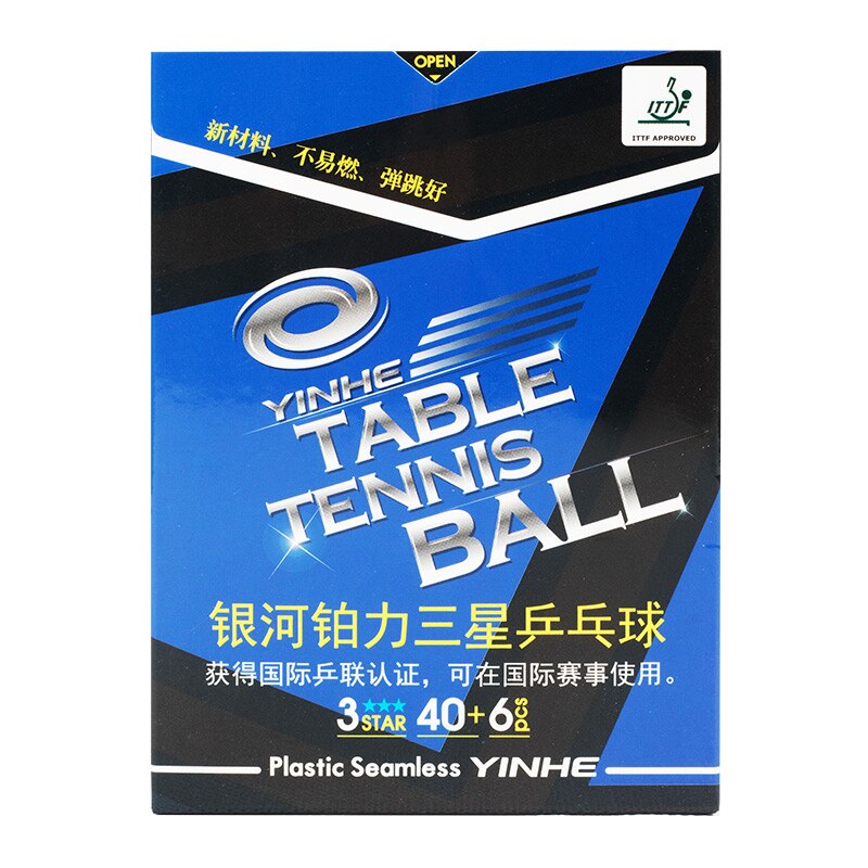 YINHE Table Tennis Balls - 6 Pcs - 40+ Seamless - ITTF Approved White Poly Ping Pong