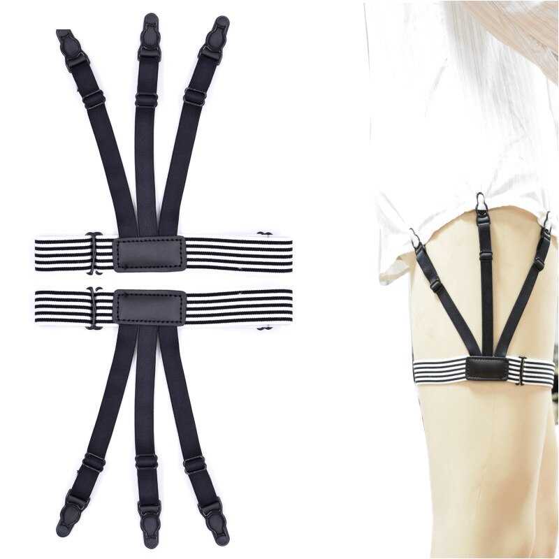 Women Shirt Garters Elastic Nylon Shirt Clip adjustable Clip de camisa Shirt Stays Garters Holders Resistance 1pair 5colors