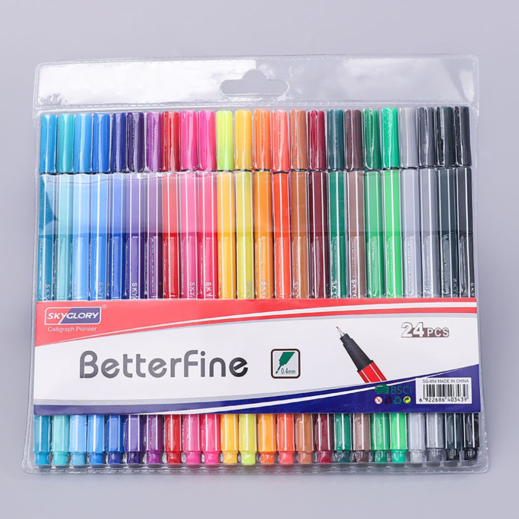 Kind Kleur Pen Set Marker Aquarel Borstel Vette Gekleurde Tekening Haak Lijn Pen Kalligrafie Schetsen Schoolbenodigdheden