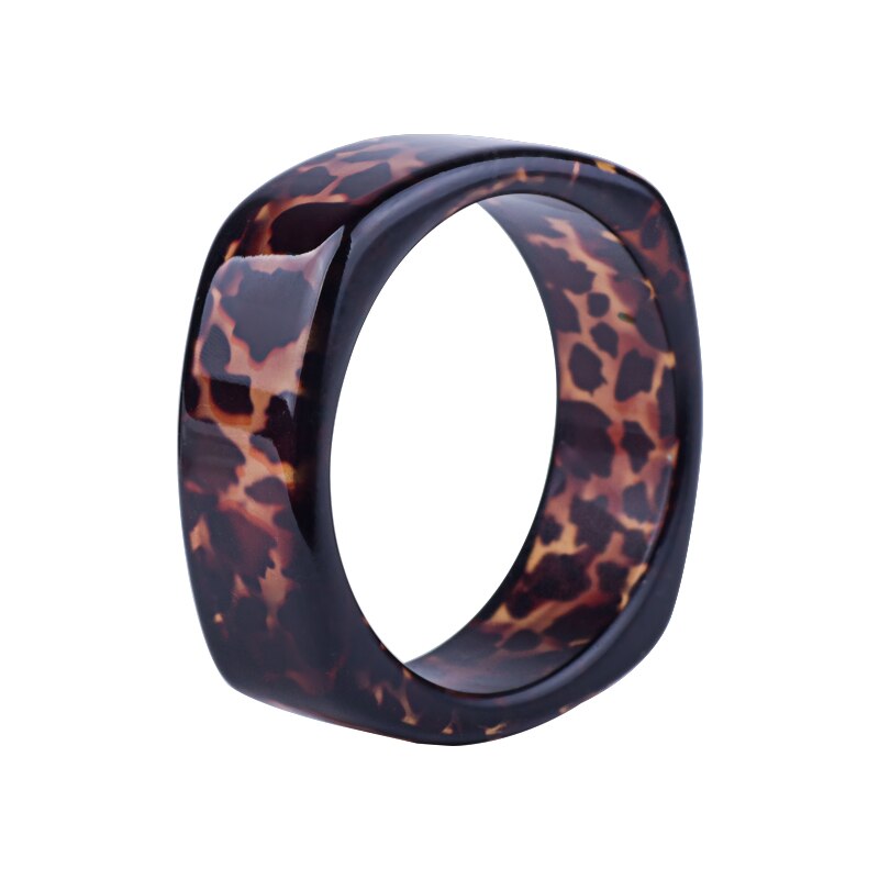 Guanlong klasyczny moda żywica mankietów bransoletki bransoletki dla kobiet wzór w cętki akrylowe szerokie geometryczne bransoletki urok biżuterii: brązowy-3