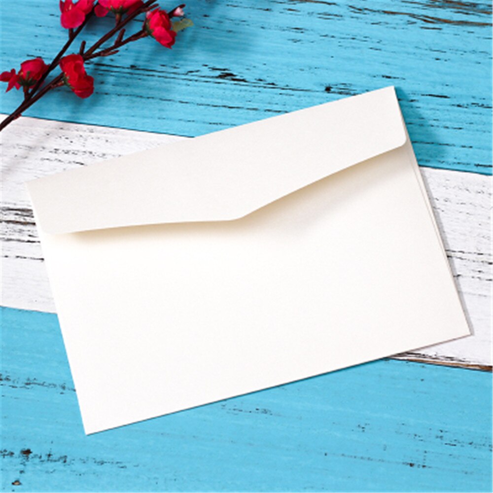 10pcs Candy Colors Envelope 11*17.6cm Postcard Wedding Invitation Card Paper Bag Wages Letter Paper Cover Office Stationery: white