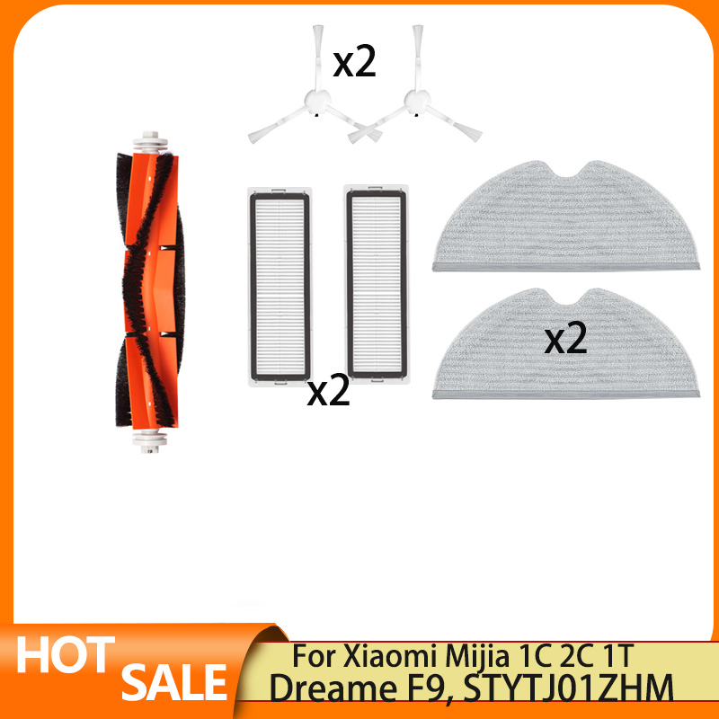 Kompatibel Für Dreame F9, Xiaomi Mijia 1C 2C 1T STYTJ01ZHM Ersatz Zubehör Wichtigsten Seite Pinsel Hepa-Filter Mopp Tuch teile