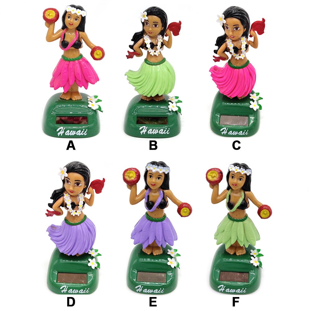 Solar Dancing Hawaii girl Hula Shaking Head Toy Solar Powered Auto Interior Decompression Dashboard ornament car accessories