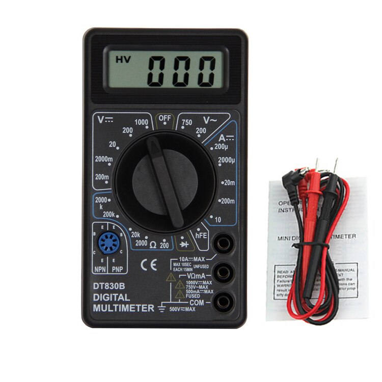 Digital Multimeter AC/DC Ammeter Volt Ohm Tester Meter Multimetro With Thermocouple LCD Backlight Portable Multimeter: DT830B