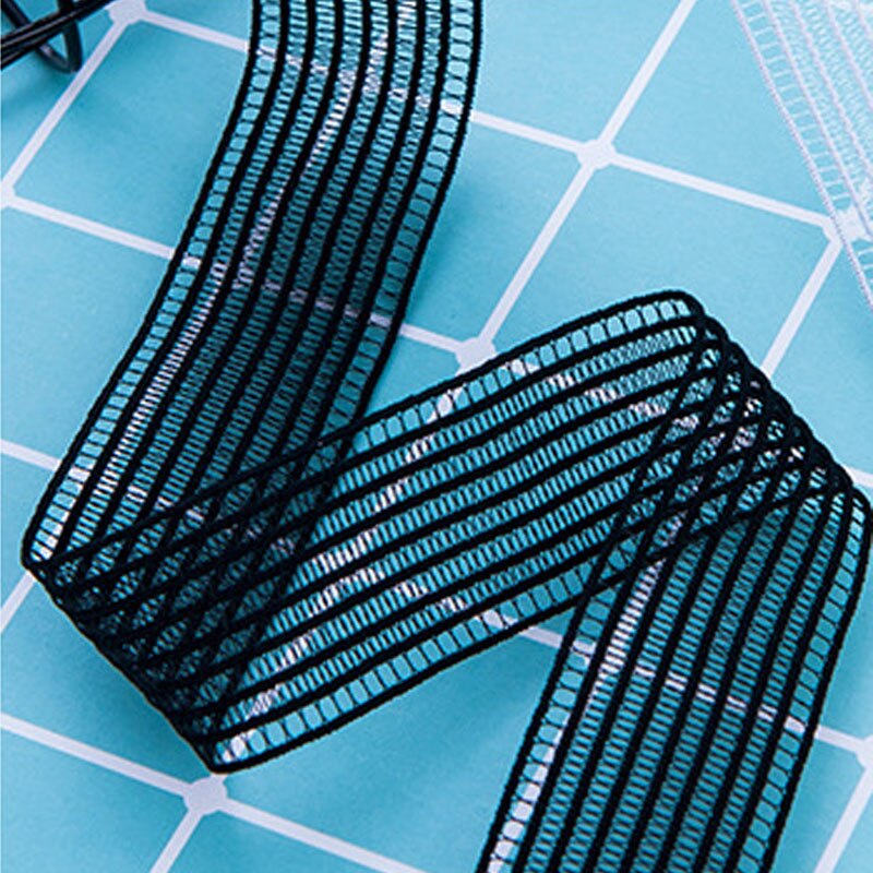 White Black 5 Meters Mesh Elastic Band 25mm 40mm DIY Clothing Rubber Band Sewing Accessories bandas elasticas elastico: black / 40mm