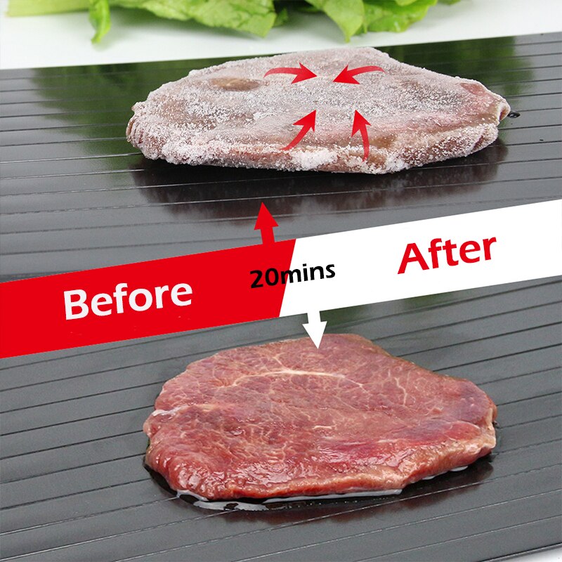 Aluminum Alloy Fast Defrosting Tray Frozen Food Thaw Plate Meat Fish Fruit Defrost Table Chopping Board Kitchen Thawing Tools