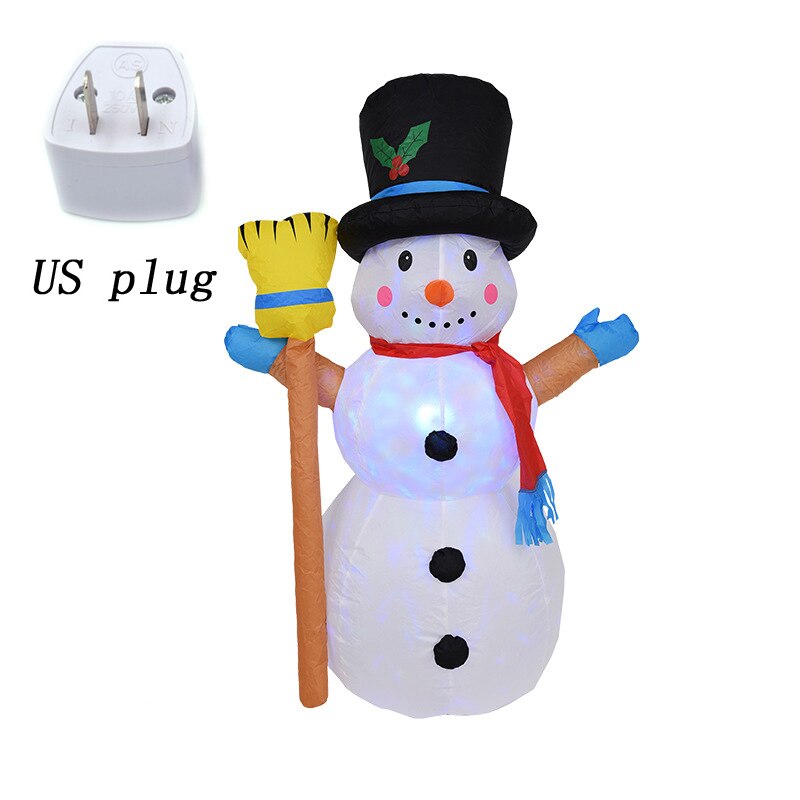 120Cm Bezem Sneeuwpop Opblaasbare Leuk Speelgoed Met Kleur Veranderende Led Verlichte Kerst Carnaval Winter Party Props Outdoor Decoratie: US plug