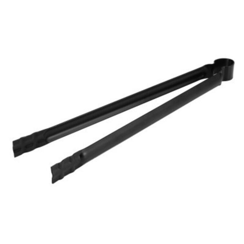 Utensilio de cocina para acampar, utensilio de pinza para barbacoa, portátil, de hierro negro, carbón vegetal, mango de pinza de y práctico, 1 ud.