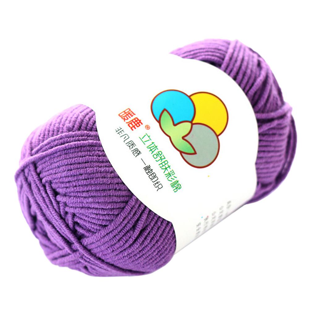 Wol Draad DIY Geweven Garen Hand Breien Gehaakte Hand Geweven 5 Strengen van Melk Katoen Warme Zachte Sjaal Trui wol Draad Q3: Purple