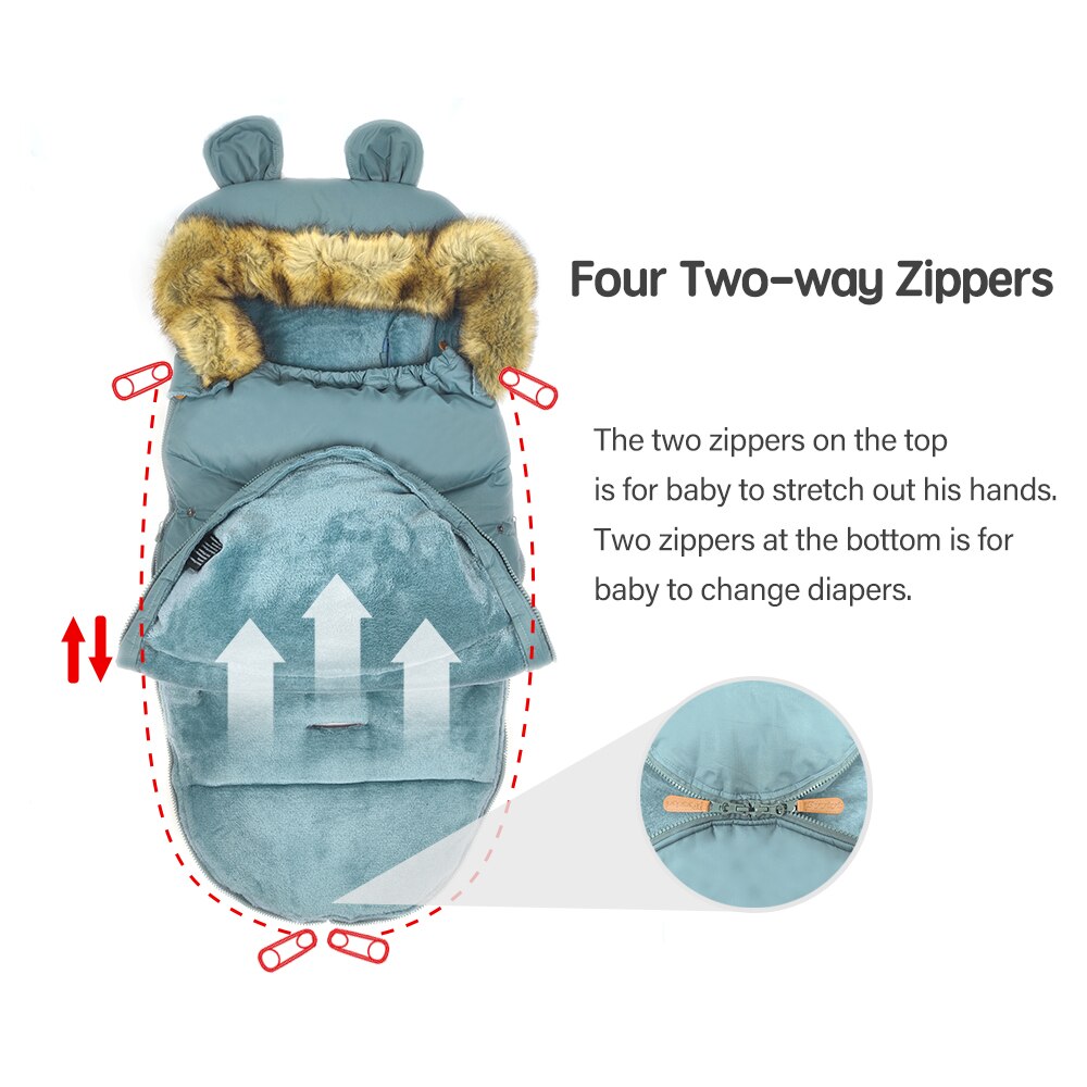 Baby Sleeping Bag Super Thick Winter Baby Envelope In Stroller Footmuff Baby Sleep Sacks 24Month Newborn Sleeping Bag for Infant