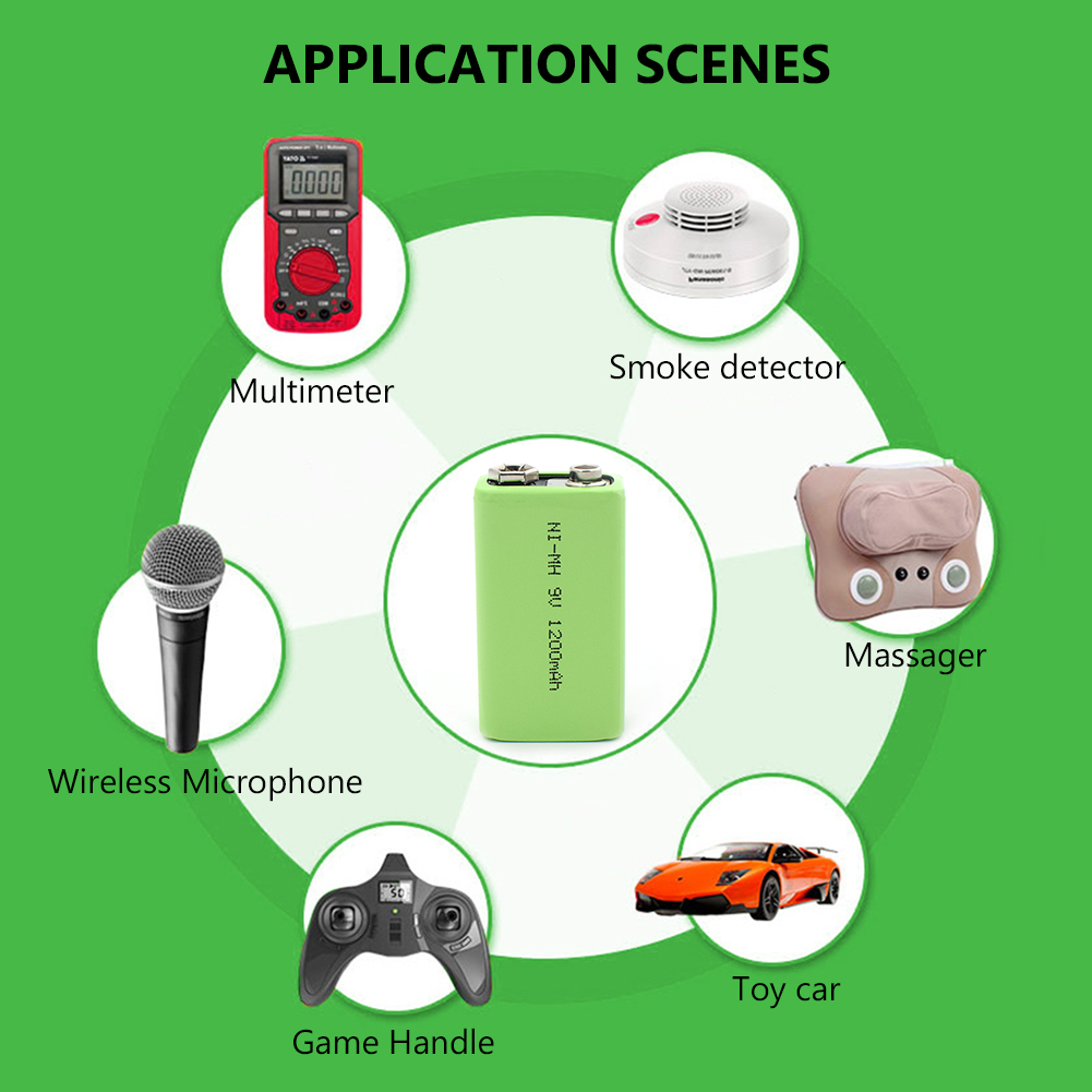 Lithium Li-Po Voor Instrumenten Ni-Mh Batterij Packs Voor Speelgoed Rook Lage Prijs En 9V 1200mah Oplaadbare Batterij
