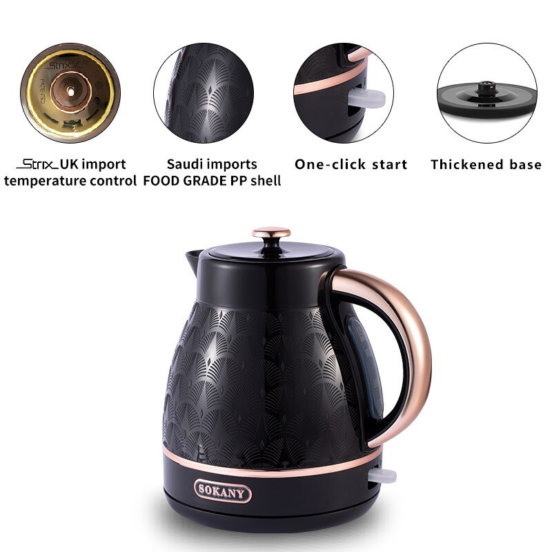 1.7 Liter Stainless Steel Electric Kettle. 2000W Fast Boil , Auto Shut-Off and Boil-Dry Protection.