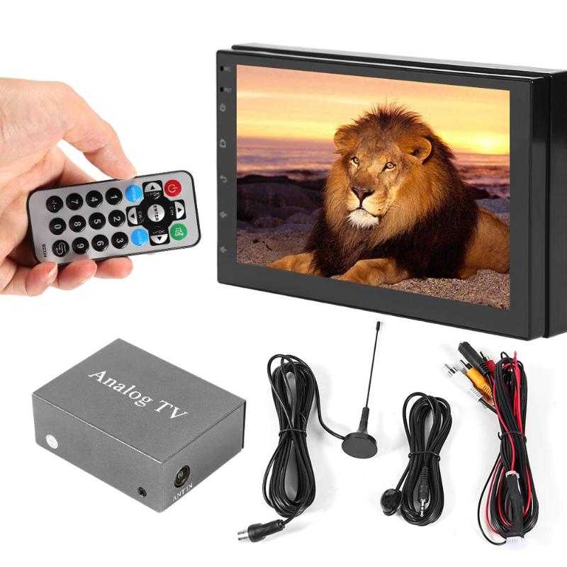 VODOOL Car DVD Mobile Digital TV Box Mini Vehicle Car Monitor PAL NTSC TV Analog Receiver Tuner With Antenna Remote Control Kit