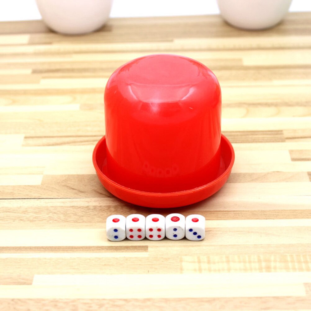 2PCS/Set Game Dice Set 12mm Dice Plastic Thickening Durable Dice Shaking Cup For Backgammon Bar Party Game (Random Color)