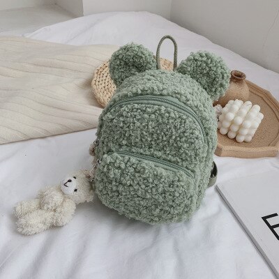 Kid's Backpack Korean Children's Plush Bag Shoulder Bag Girls Simple Rabbit Shoulder Bag 3D Cartoon Animal Backpack