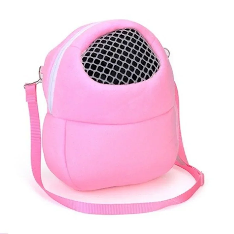 Pequeño portador para mascotas, jaula para conejos, hámster, Chinchilla, bolsas cálidas de viaje, bolsa de transporte para conejillos de indias, jaula transpirable para mascotas, correa para ratas