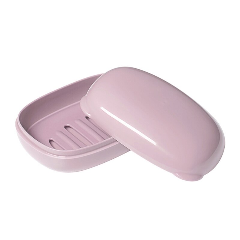 Portable Soap Box Travel Waterproof Soap Holder With Lid Eco-friendly Soap Dish Plastic Bathroom Soap Drain Tray Containe: F