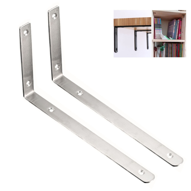 2 Pcs Thick L Shelf Bracket Metal Shelf Brackets Thickness 4mm Industrial Shelf Bracket Wall Hanging Shelf Bracket: S-5