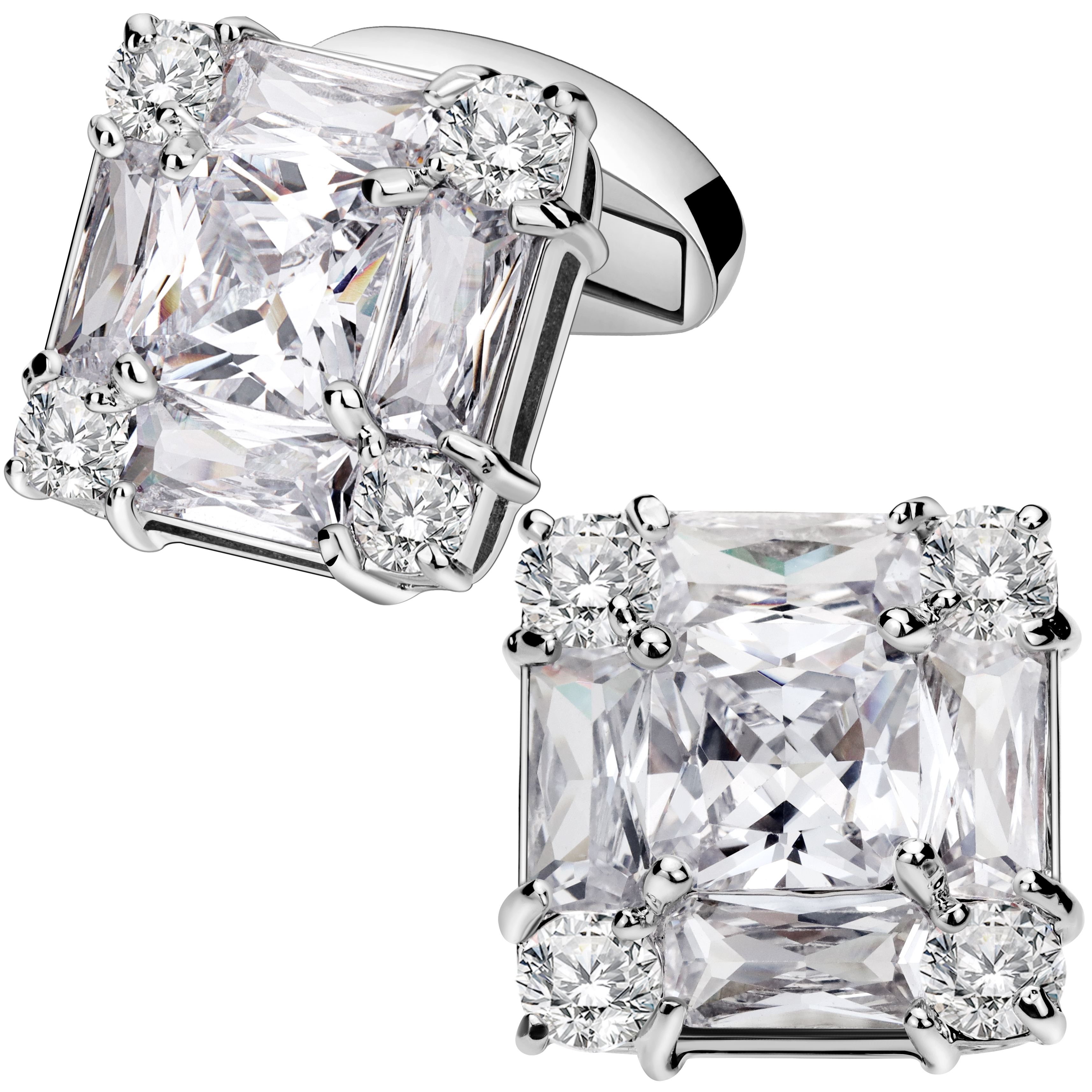 modisch Schneiden Zirkon Manschettenknöpfe für Männer männer Kleidung Zubehör Ewige Glanz Schmuck Besten für Hochzeit: Rhodiniert