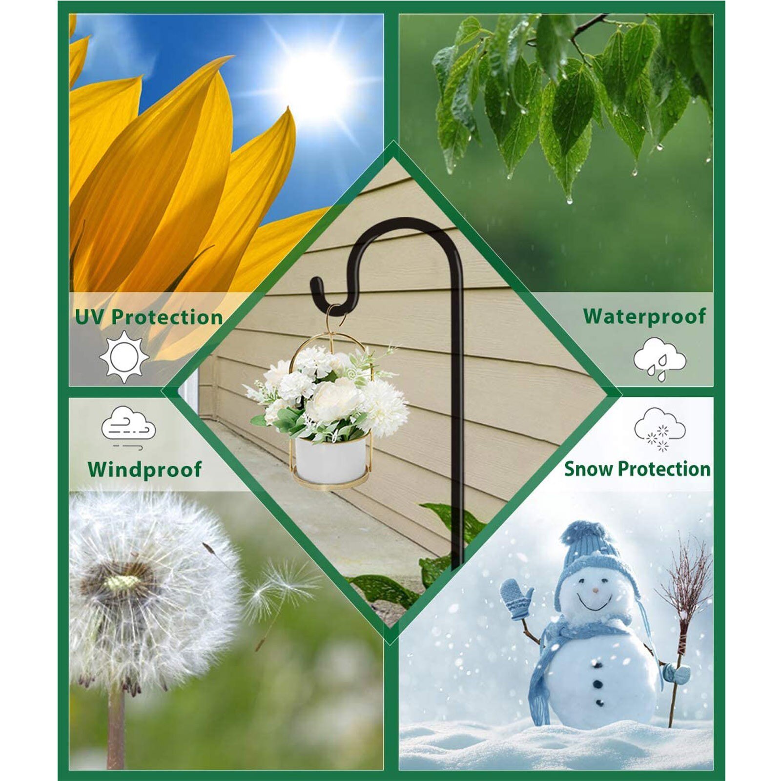 Lantaarn Plant Haak Binnenplaats Herder Haak Smeedijzeren Tuin Lamp Haak, Roest-Proof Grond Staaf, ijzer Tuin Straat Lamp Haak