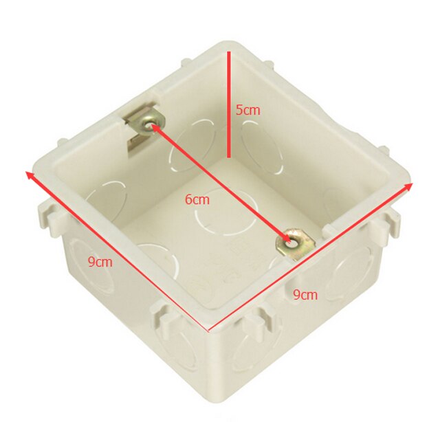 Boîtier mural universel en plastique pour prise de courant, 86x86mm, ruban blanc: mounting box 1