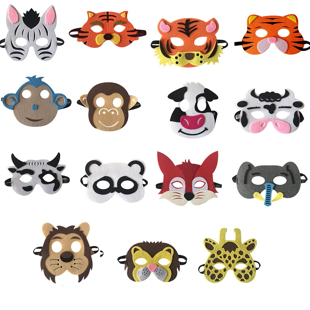 15 kinds DIY kids animal masks Birthday Party Masks Birthday Party Decor Kids Jungle Party Safari Party Decor Kids Favors