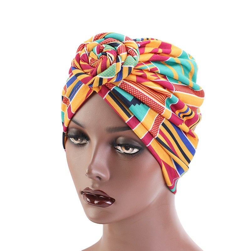 Haar Cap Afrikaanse Patroon Bloem Tulband Moslim Vrouwen Hoofddoek Headwrap Dames Chemo Bandana Haar Styling Accessoires