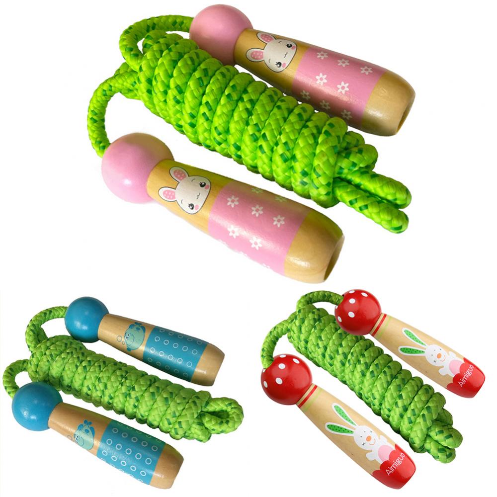Rope fitness fitness equipment sport bodybuilding children jumping cartoon wooden handle skipping wire accessories