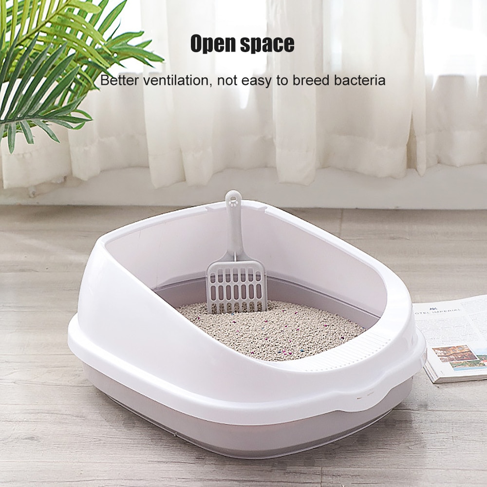 Home Pet Toilet Bedpan Anti Splash Cats Litter Box Cat Dog Tray With Scoop Kitten Dog Clean Toilette Plastic Sand Box Supplies