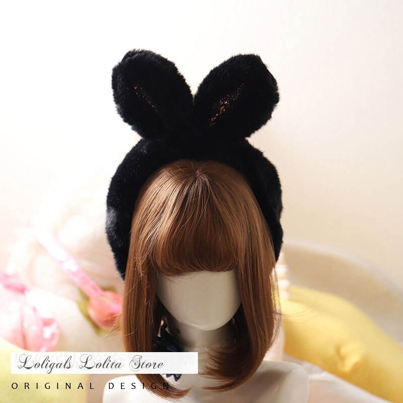 Sweet Winter Ear Muffs with Bunny Ear: Black