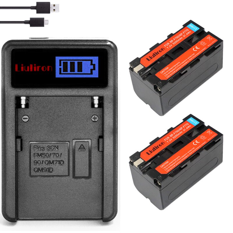 Batería NP-F770 NP F770 np f750 NPF770, baterías 750 para videocámara Sony NP-F750, luz LED para vídeo D &amp; F, 4 Uds.: charger and 2battery