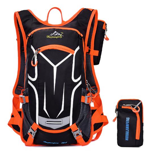 Outdoor mountainbike rugzak toerisme reizen fietsen rugzak waterdichte bergbeklimmerstas met helmnet 18l: Klassieke sinaasappel / 20l