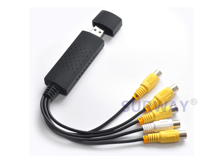 USB 2,0 Easycap 4 canal 4CH DVR CCTV cámara de Audio adaptador de captura de Video grabadora para PC portátil Windows XP