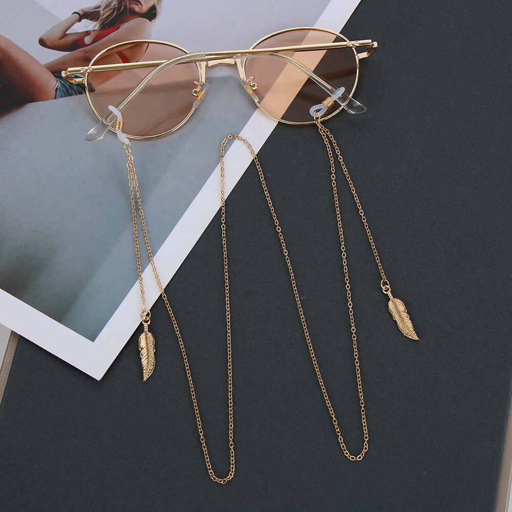 1PC Women Pearls Sunglasses Chains Gold Eyeglasses Chains Sunglasses Holder Necklace Eyewear Retainer Accessories: 2-BZ1355