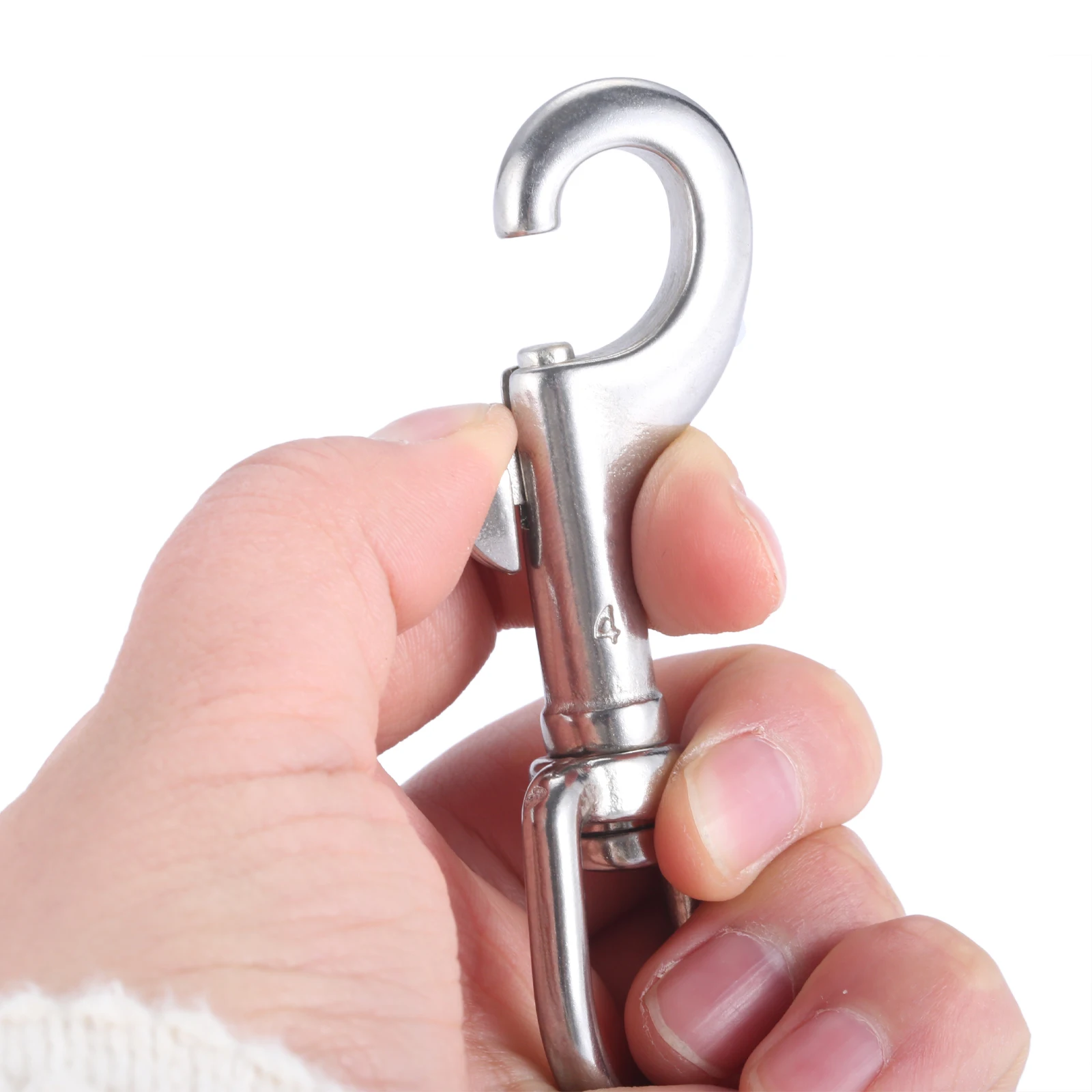 1pc Swivel-Eye Bolt Snap Hook Marine Grade 316 Stainless Steel Rotate Oval Ring Spring Loaded 65/72/91/100mm Pet Leash Diving