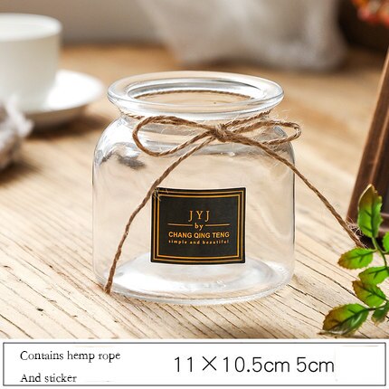 Vazen Glas Transparant Nordic Woondecoratie Nordic Eenvoudige Brede Vazen Droge Bloem Vaas Woonkamer Decoratie Bruiloft Decor: transparent S