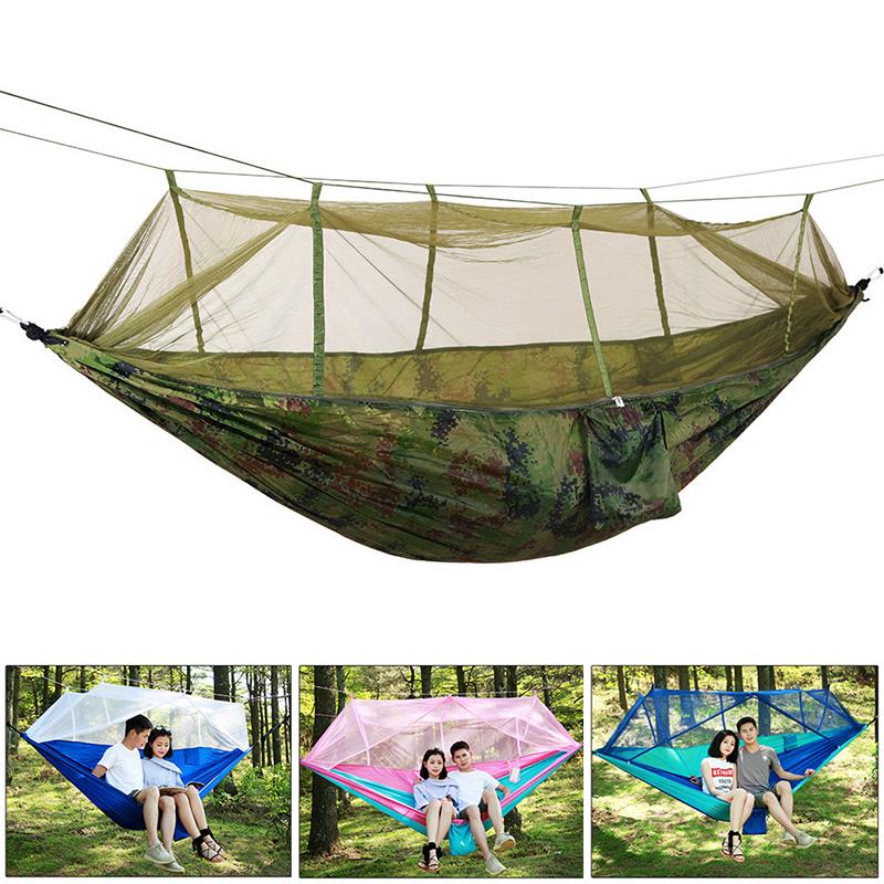 4 färg nylon myggnät tält hängmatta robust hängande camping tält soffa hållbar praktisk gung hängande säng resa utomhus: Kamouflage