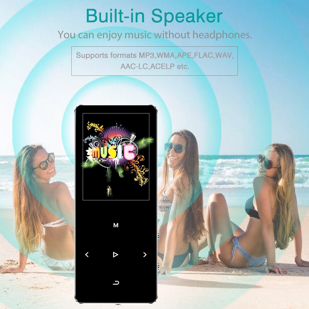 ICEICE MP3 Player with Bluetooth Touch Keys Built-in Speaker 8GB 16GB 32GB 40GB HiFi Portable Walkman Radio FM Recording MP 3