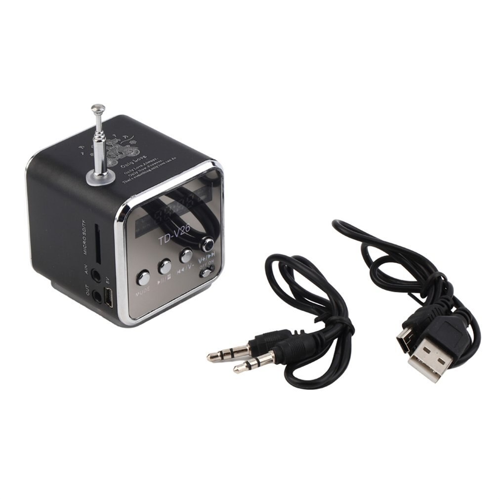 Mini Digital Portable Radio Fm Mini Radio Internet Fm Radio speaker USB SD Card Player For Mobile Phone Pc Music Player TD-V26