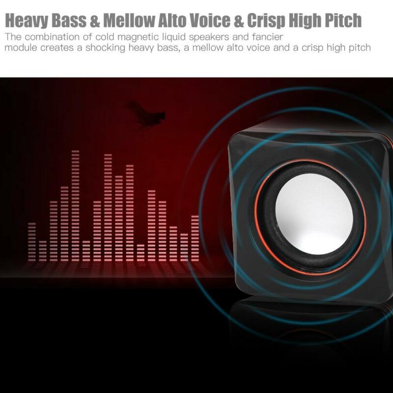 1 paar USB 5V Computer Speakers Zware Bas Subwoofer 3.5mm MP3 Voor PC Laptop Computer desktop Stereo audio speaker voor Kleine pow