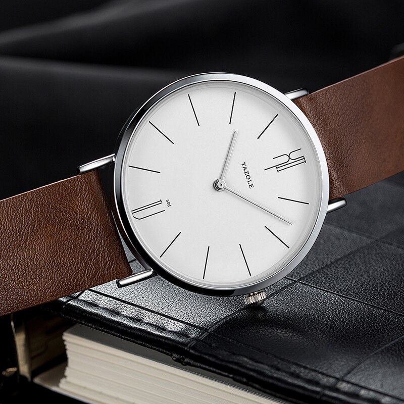 Reloj YAZOLE de lujo para hombre, relojes de pulsera de cuarzo de cuero, reloj de negocios para hombre, reloj de pulsera informal para hombre, reloj Masculino