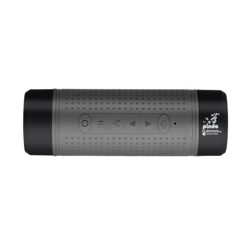 Portable Bluetooth Speaker Fm Radio Outdoor Waterproof Powerful Wireless Bicycle Speaker Flashlight + Bicycle Rack: gray